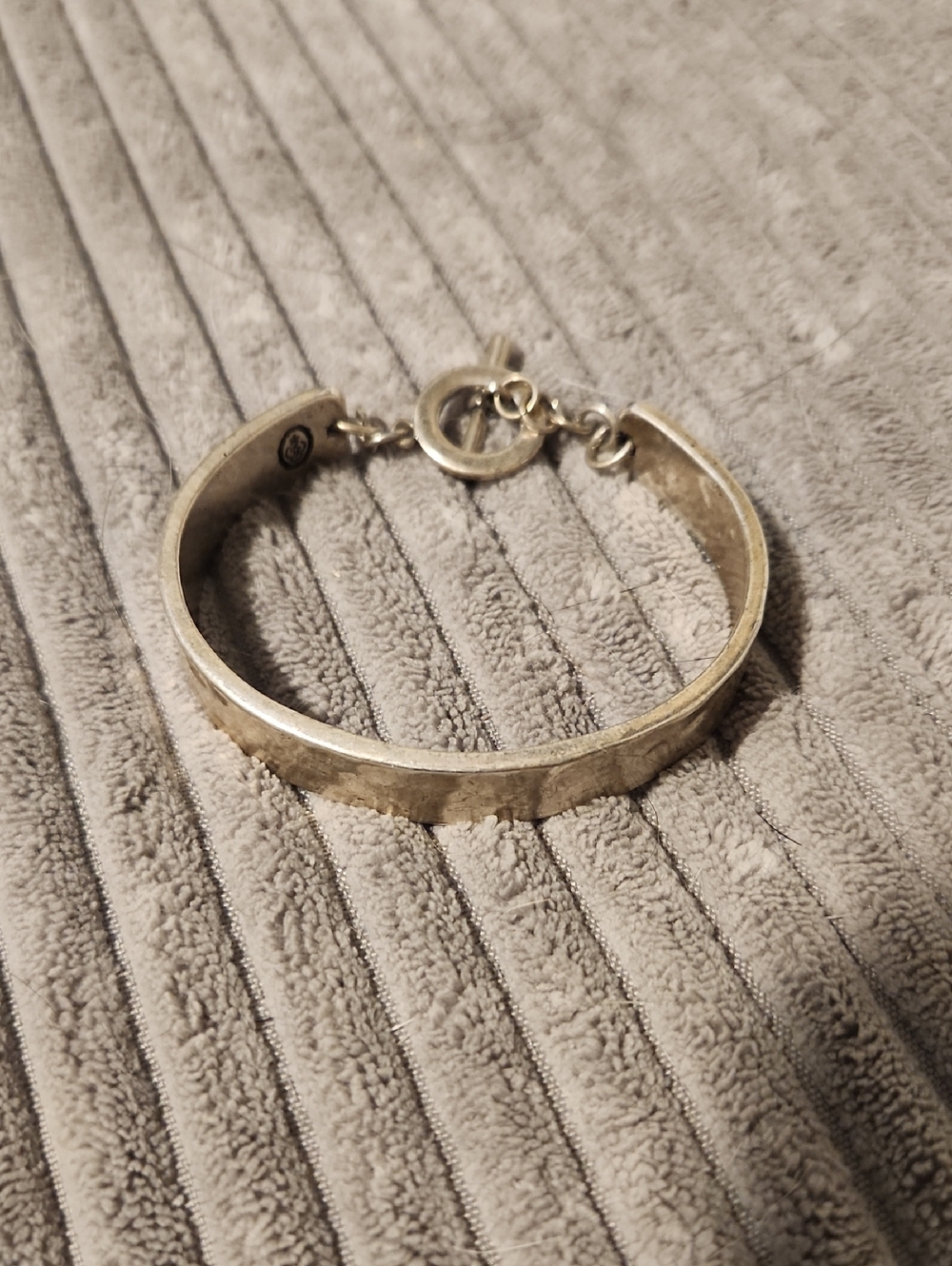 Premier Designs Inner- Strength Silver-Tone Hammered Cuff Bracelet